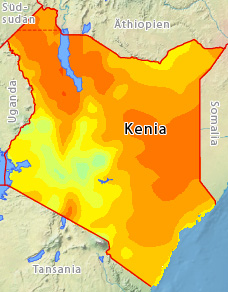 Höchste Temperaturen in Kenia im Oktober